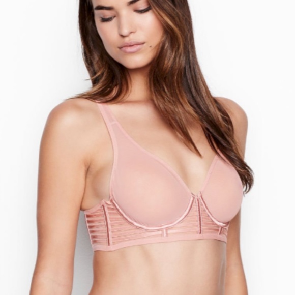 Victoria's Secret Other - NWOT VS CREM Unlined Mesh Full-coverage Plunge, 32B. *P1034